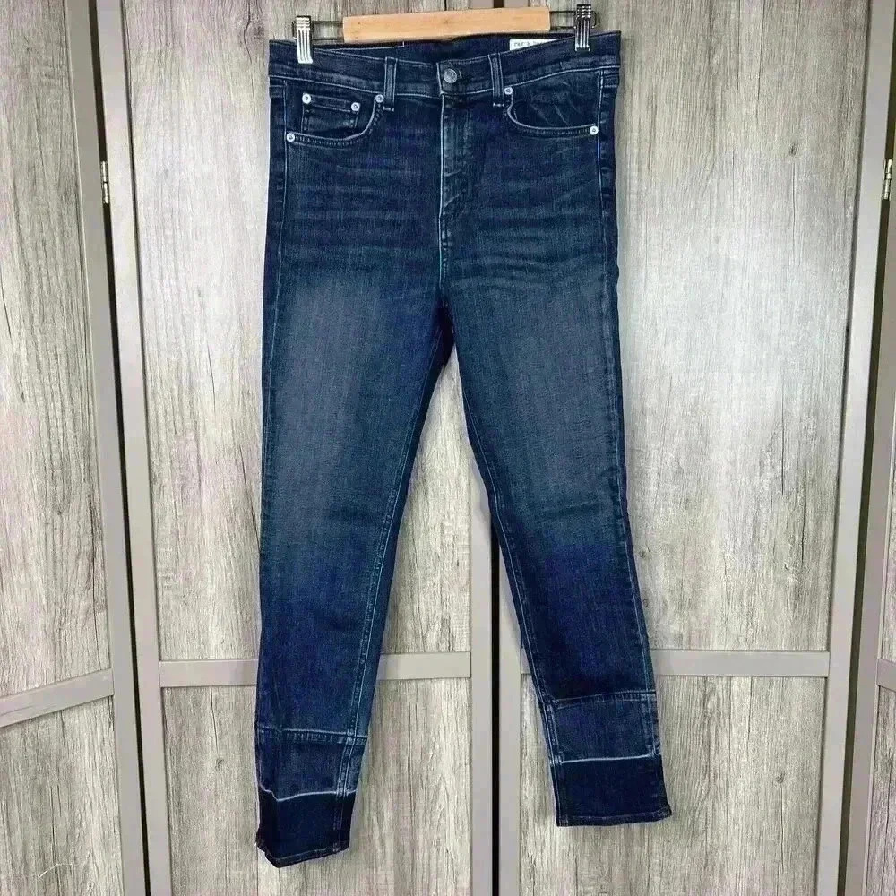 Rag Bone Skinny Jeans Womens Sz 29 High‎ Rise Ankle Dark Wash